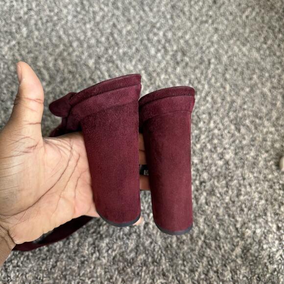 Michael Kors Strappy Lace Up Platform Sandals Heels 39.5 US 9 Burgundy Italy - Picture 6 of 9